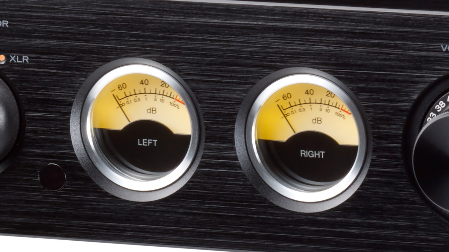 Ax 505 integrated amplifier left and right volume meters